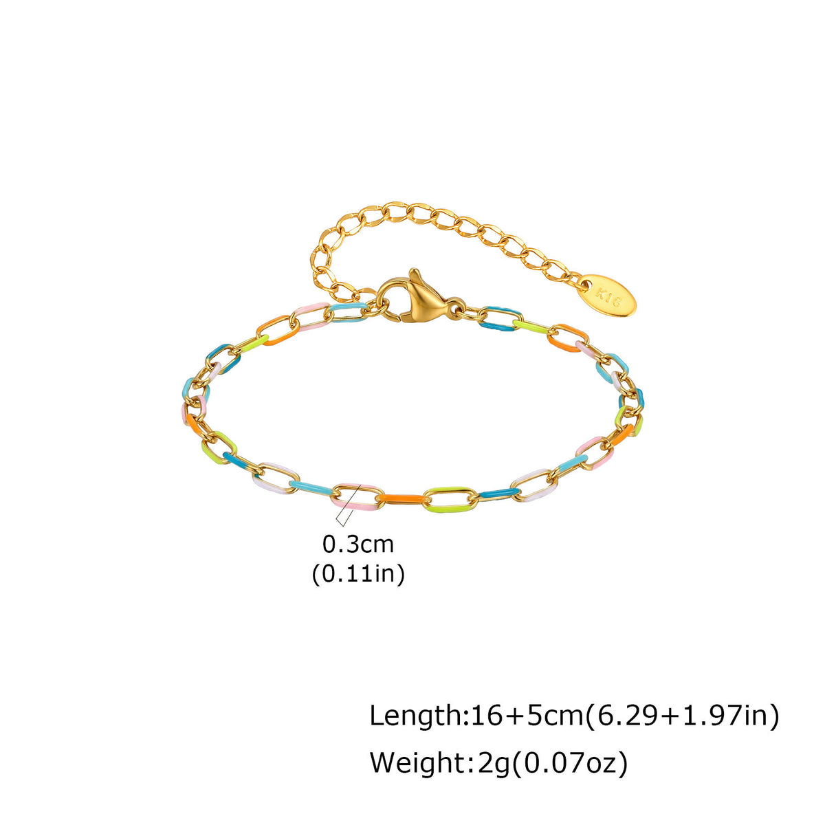 Stainless Steel Bohemian Color Oil Drop Bracelet Necklace