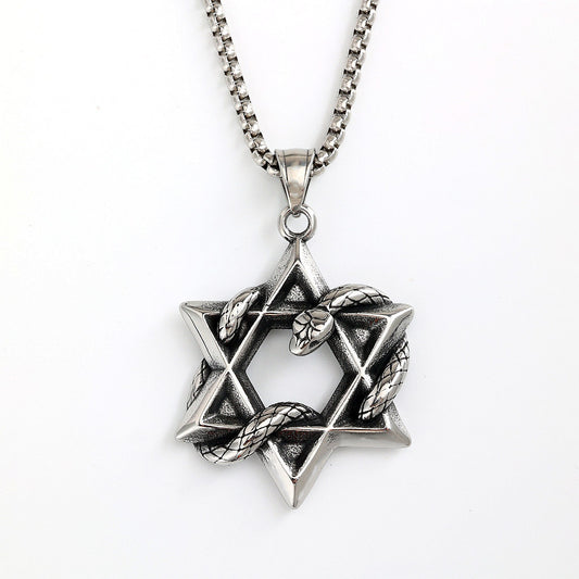 Vintage Snake Stainless Steel Men's Pendant Necklace