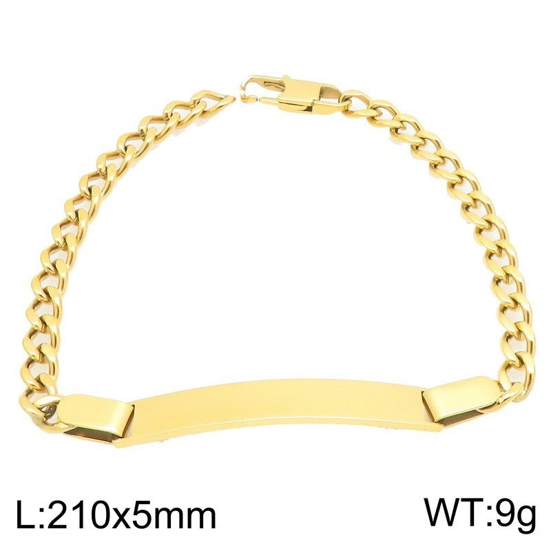 Stainless Steel Figaro Chain Bend Bracelet Nk Chain Cuban Chain Couple