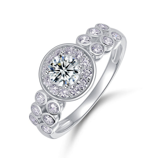 Planderful Classic Moissanite Sterling Silver Ring – 5 × 5 mm, 0.45 ct