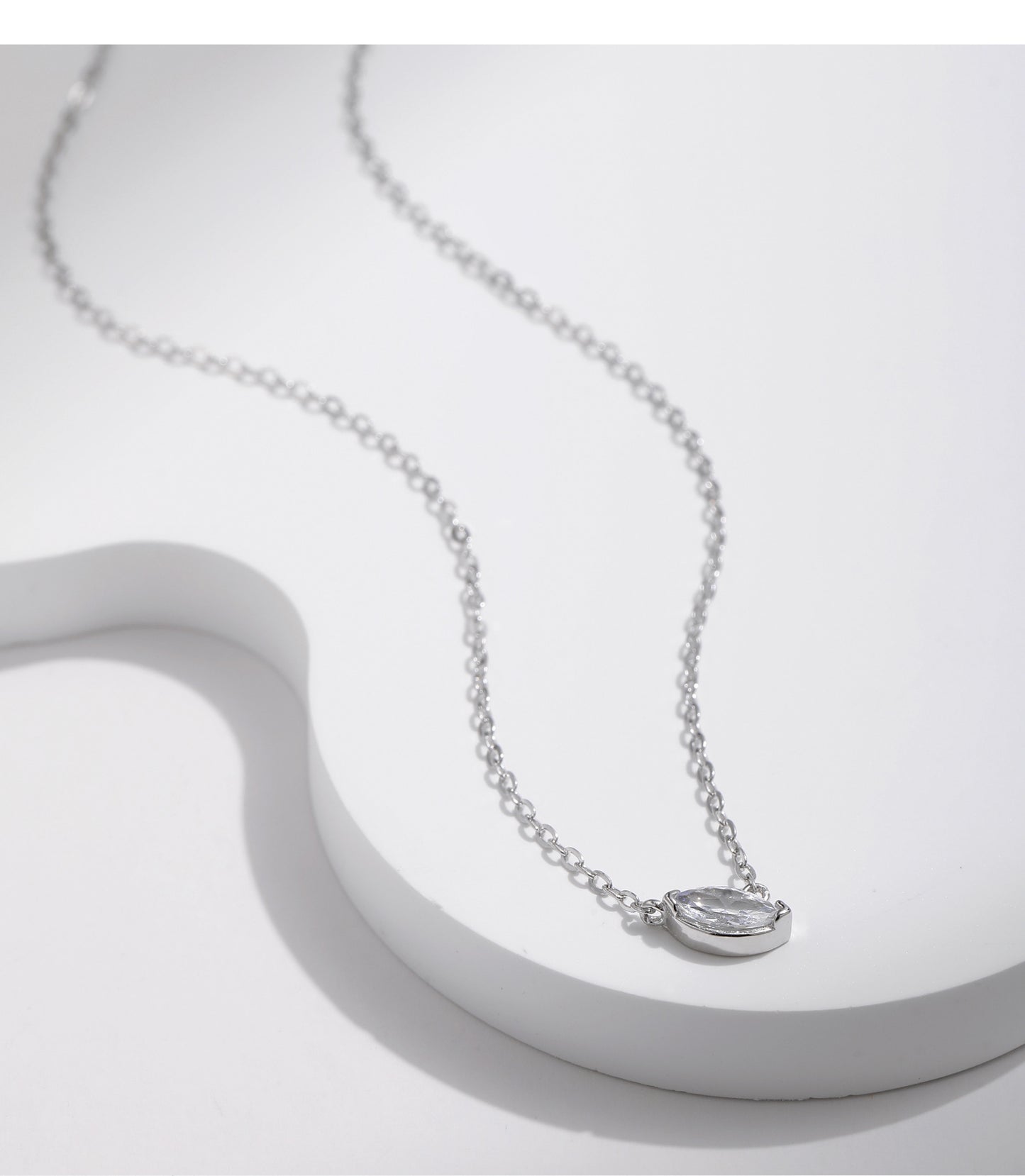 Planderful Collection Everyday Genie S925 Sterling Silver Single Zircon Necklace – Versatile Collarbone Chain for Female Korean Style