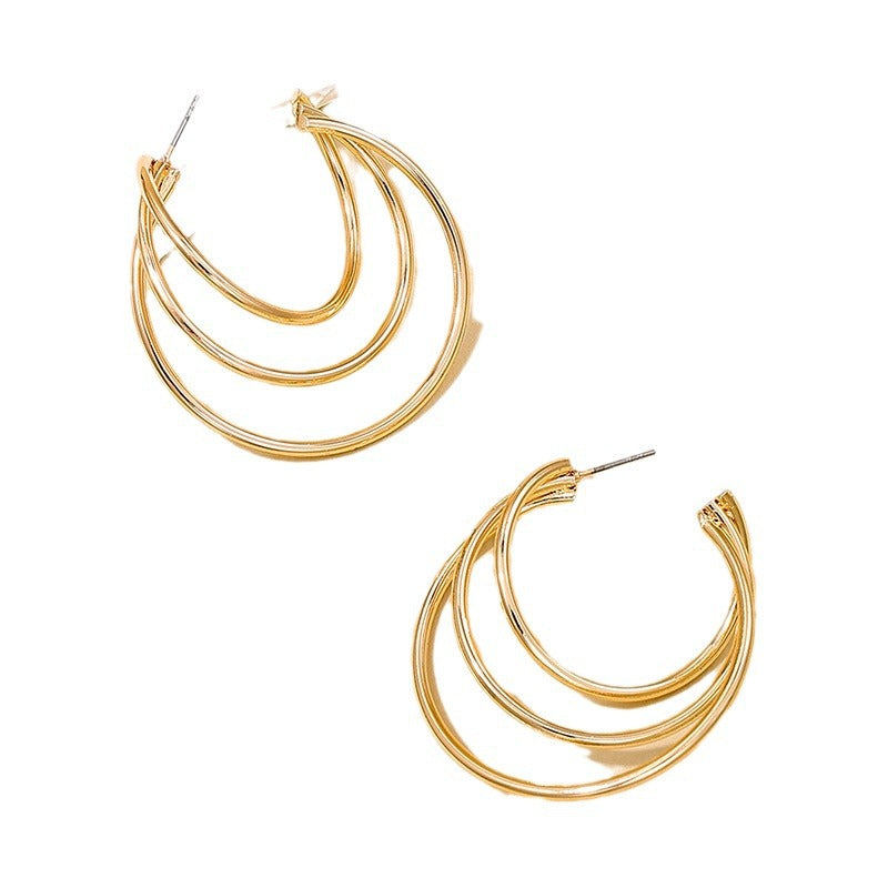 Exaggerated Multi-layer Circle Earrings - Vienna Verve Collection - European American Fashion Influenced