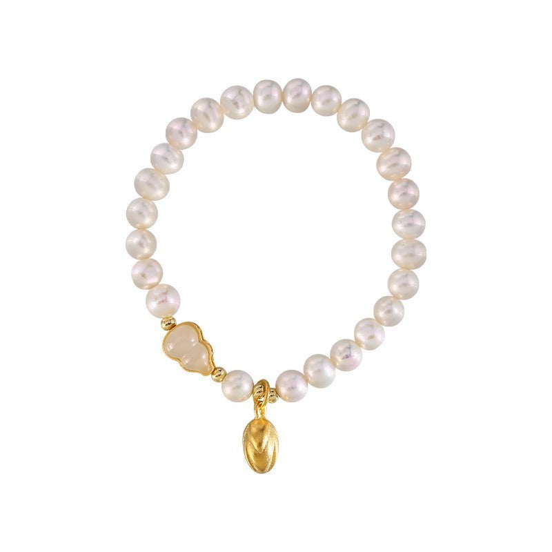 Freshwater Pearl Gourd Charm Bracelet