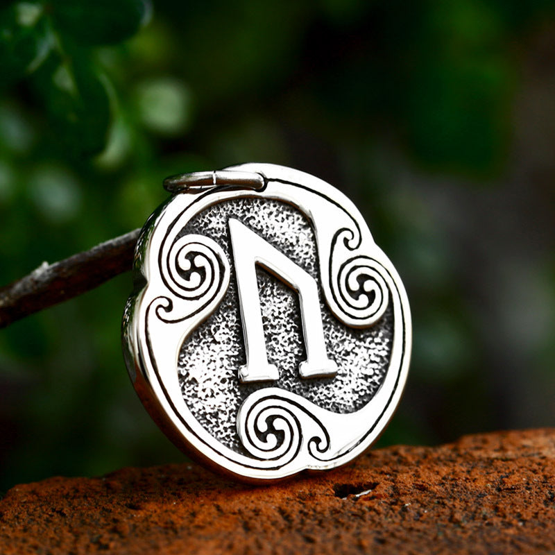 Viking-Inspired Titanium Steel Pendant for Men - Retro European and American Design, Wholesale Stainless Steel Jewelry