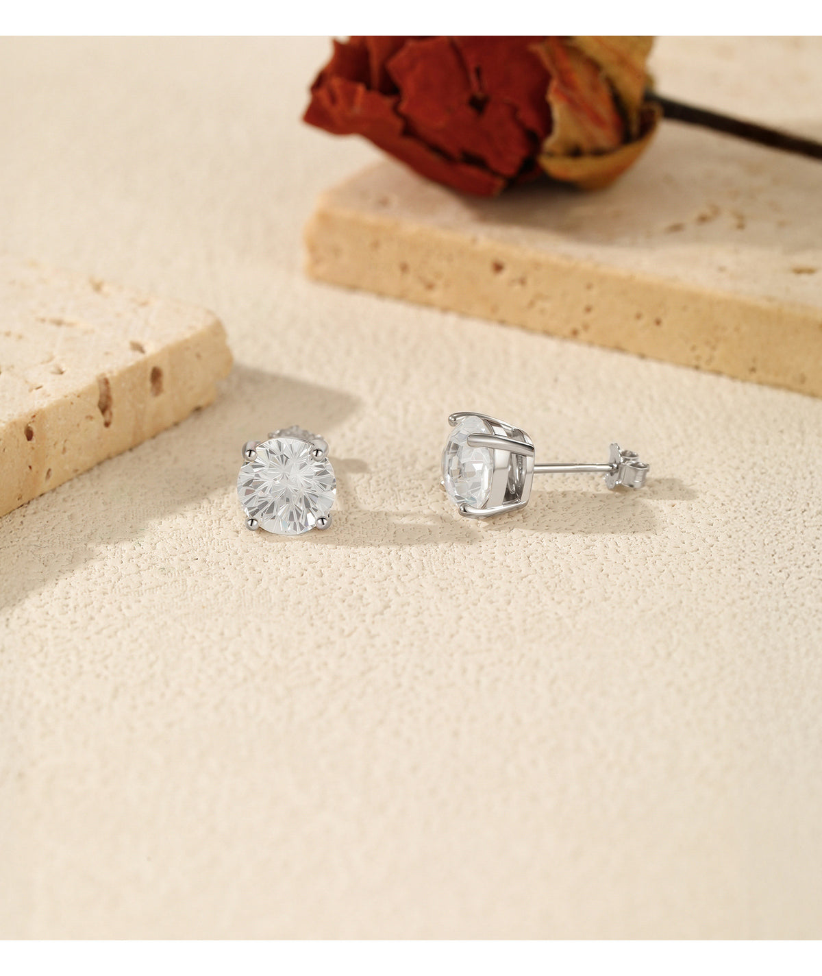 925 Sterling Silver Fireworks-Cut Stud Earrings