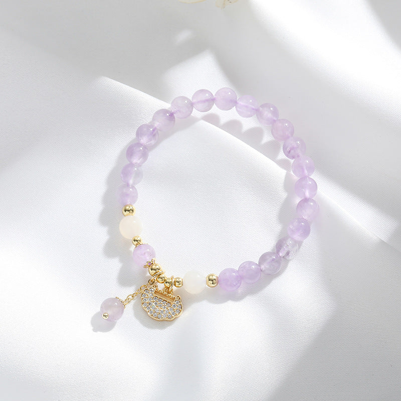 Elegant Amethyst Bracelet with Sterling Silver Lock - Fortune's Favor Collection