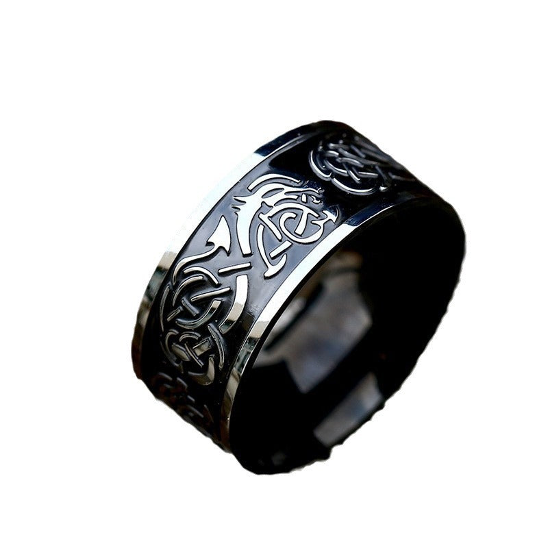 Stylish Titanium Steel Retro Unisex Ring - Japan & South Korea Inspired Fashion Jewelry for Men and Women