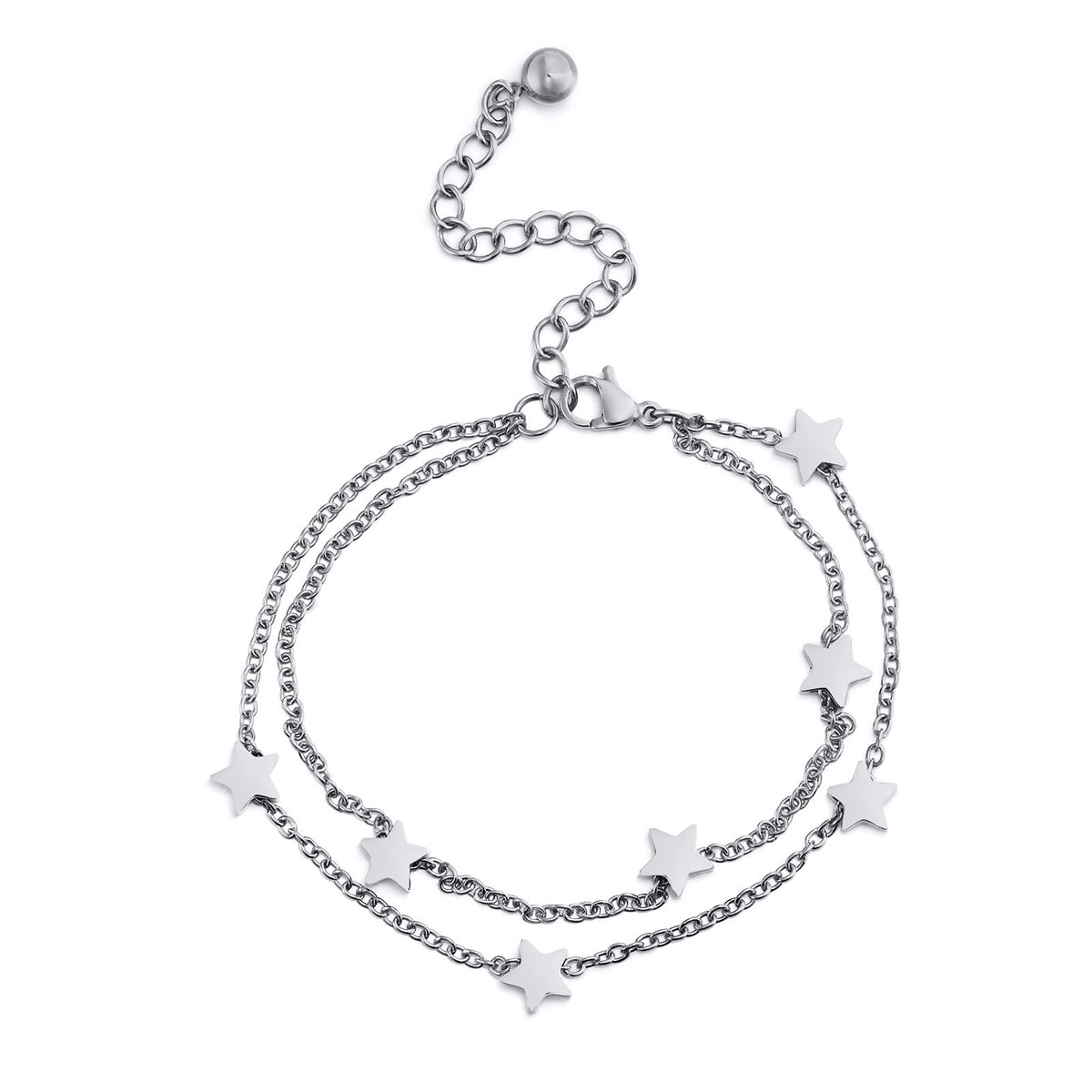 Star Double Layer Gold Stainless Steel Bracelet