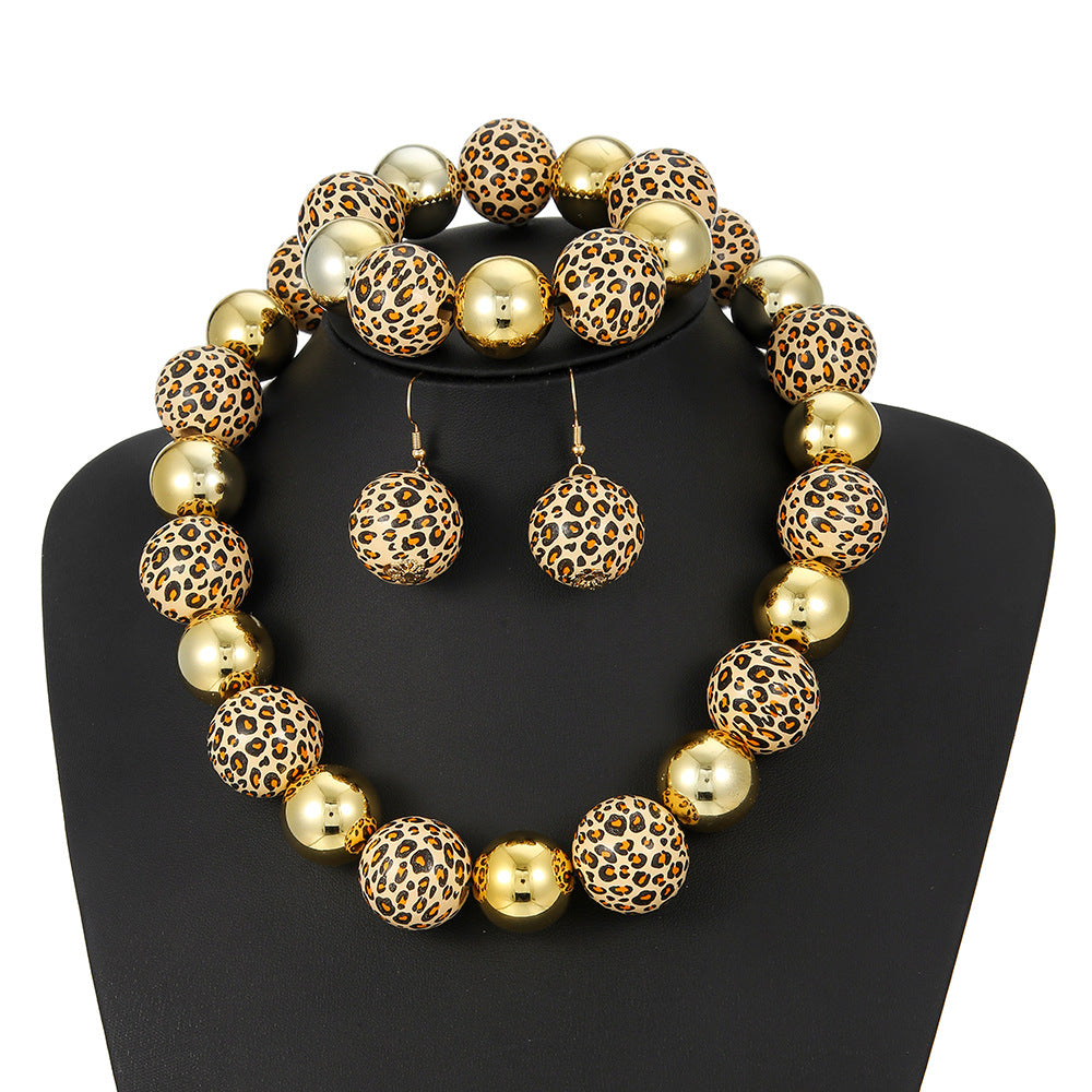 Planderful Savanna Rhythms Jewelry Set – Exaggerated Leopard Print Design