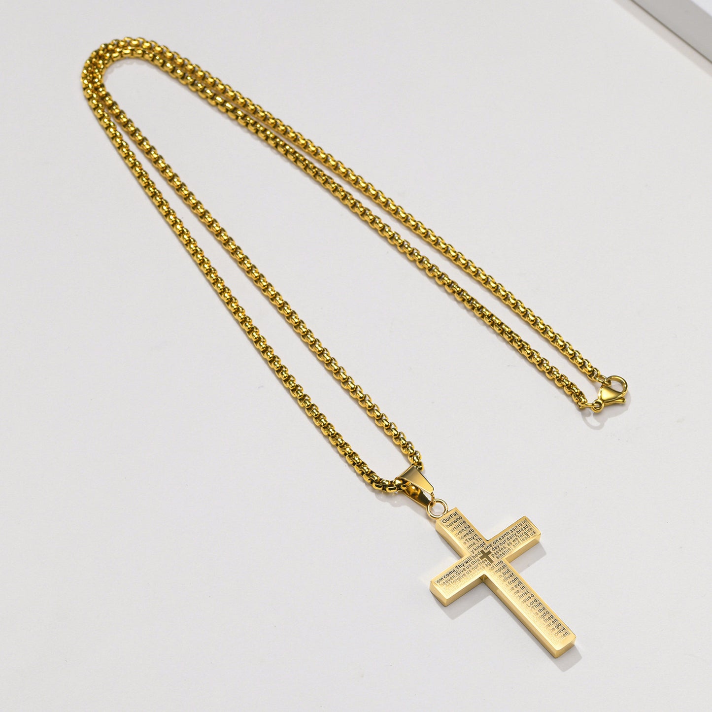 Cross-Border Men's European And American Stainless Steel Cross Necklace Pendant Jewelry For Men