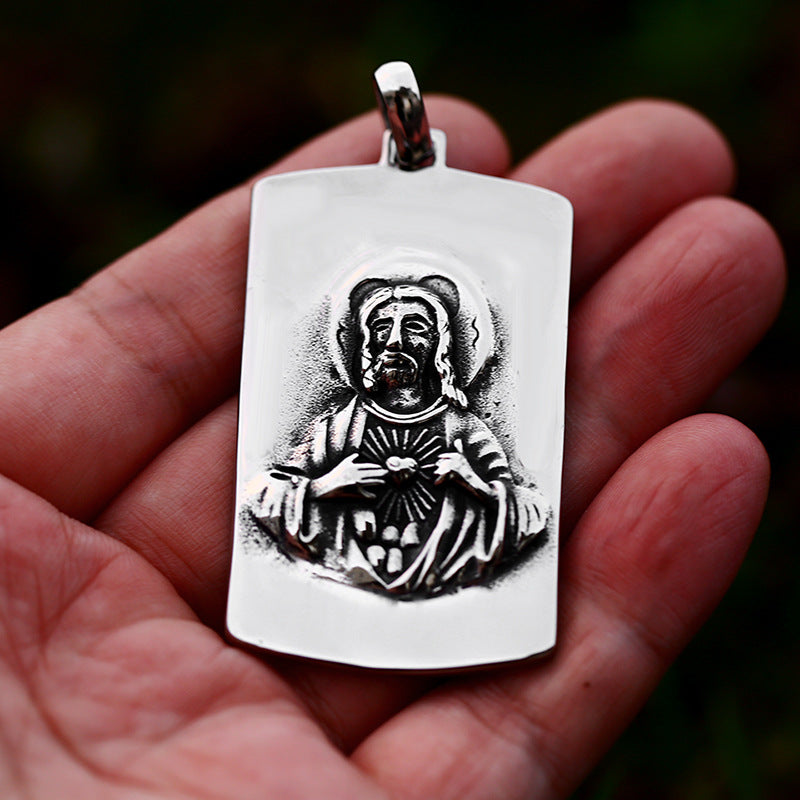 Retro Stainless Steel Letter Pendant Jewelry for Men - Cross Titanium Steel Design