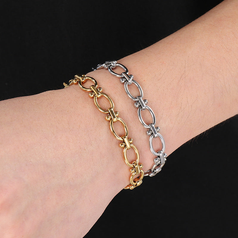 Cross Knot Bracelet 18K Gold Plated Stainless Steel Chain