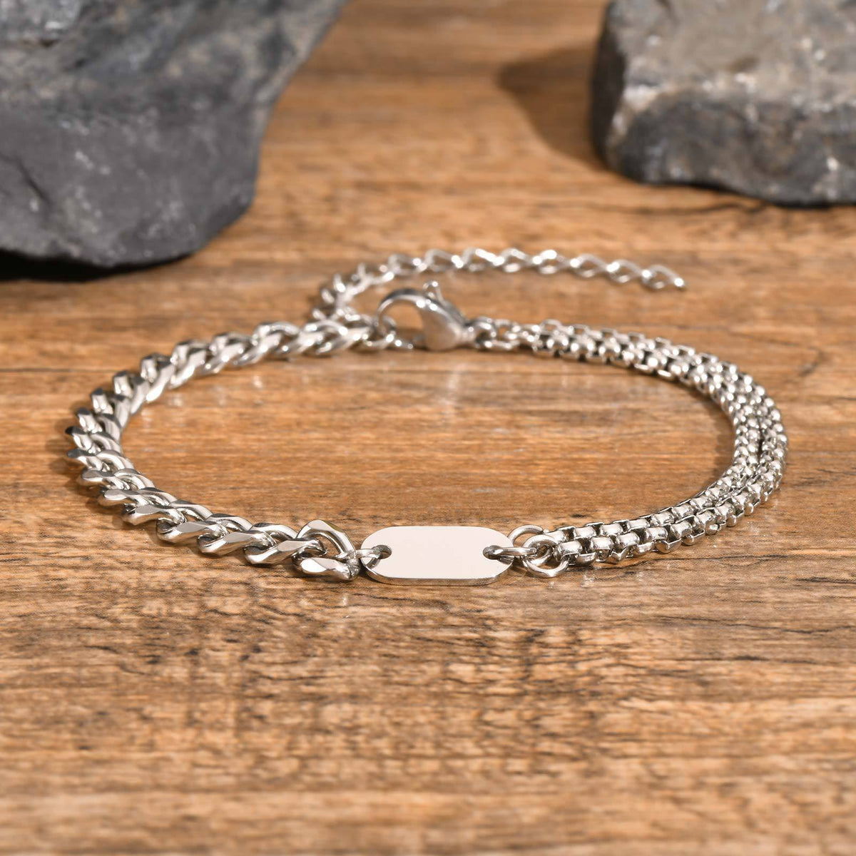 Black Stainless Steel Bracelet for Men