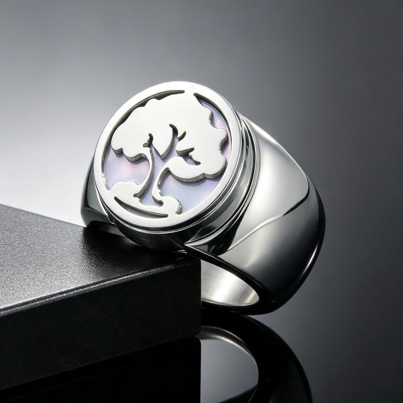 Fatima Hand Hollow Fritillary Bottom Wide Edition Ring Tree Of Life Roman Scale