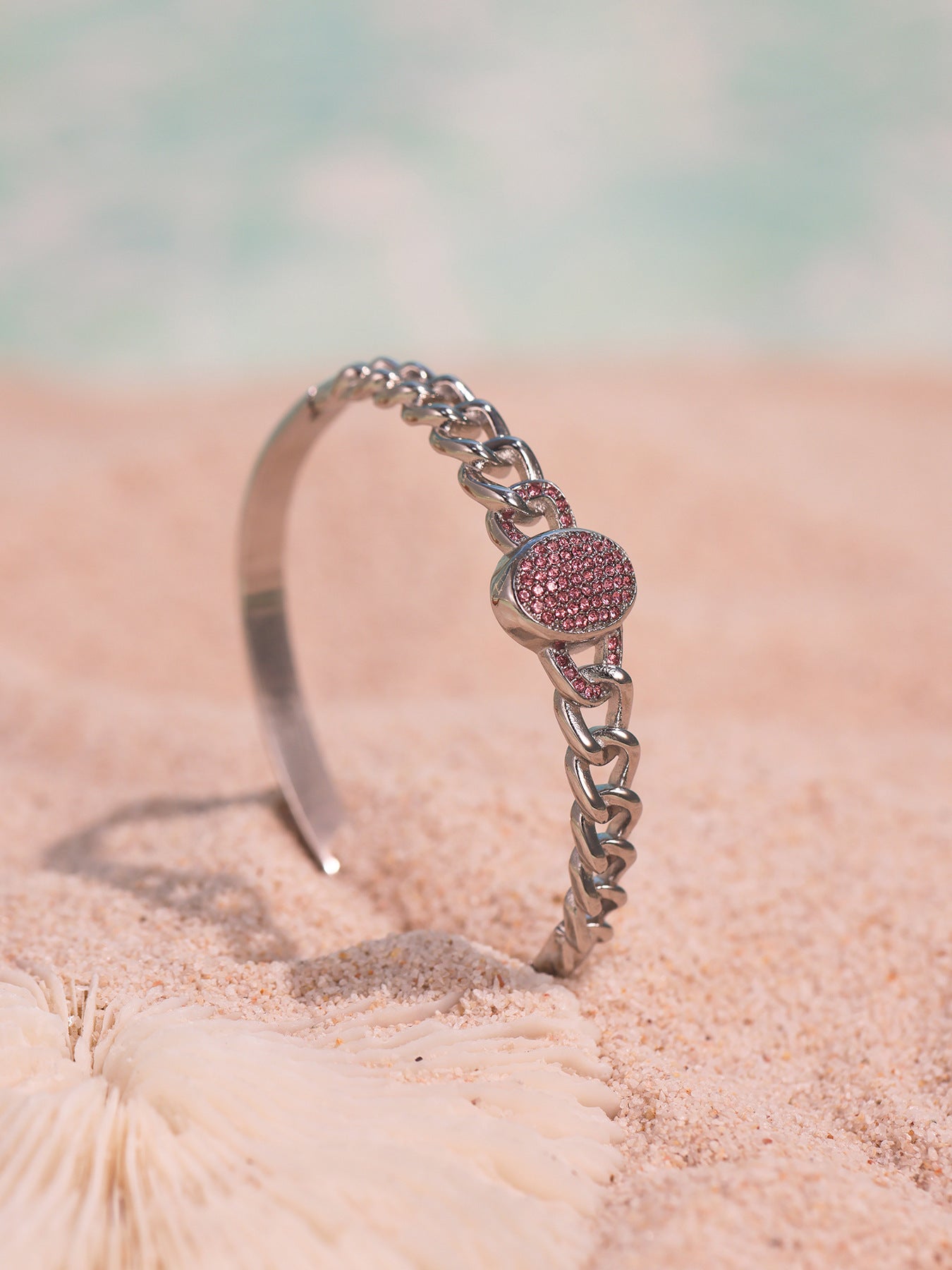 Planderful Stainless Steel NK Chain Zircon Bracelet Unisex