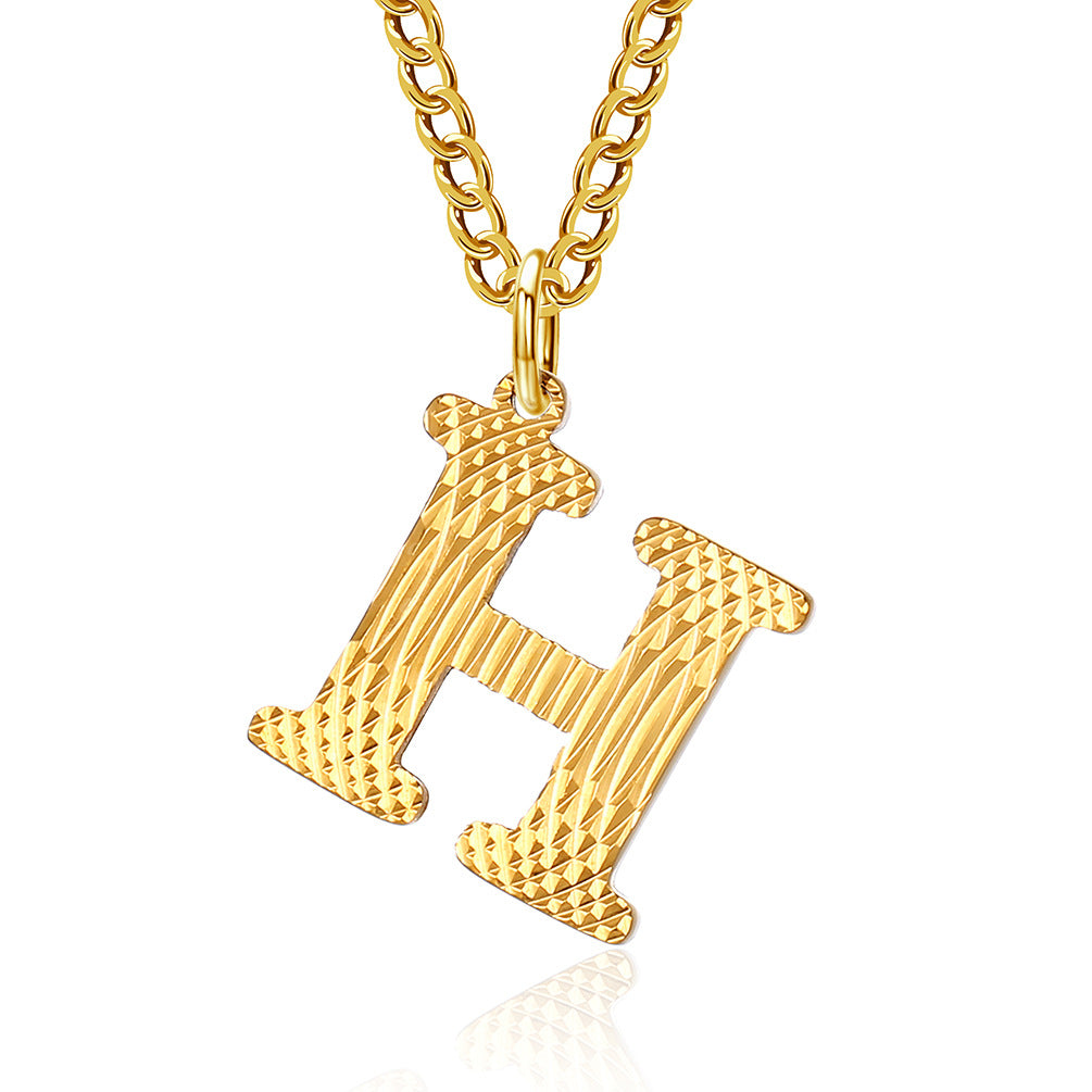 Planderful Everyday Genie Gold Plated Letter Surname Pendant For Couples Unisex Premium Magazine Style Jewelry