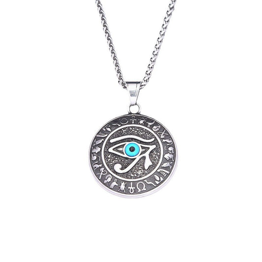 Titanium Steel Eye of Horus Necklace for Men Fashion