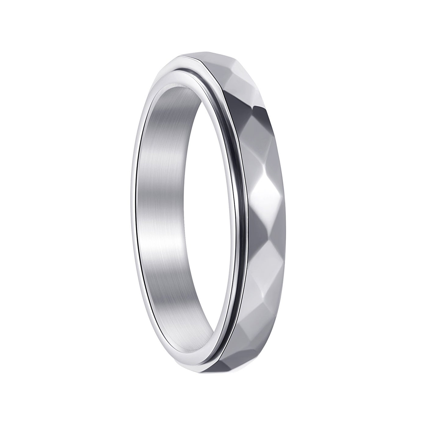 Planderful Spinner Ring 4mm Titanium Steel Rotating Unisex