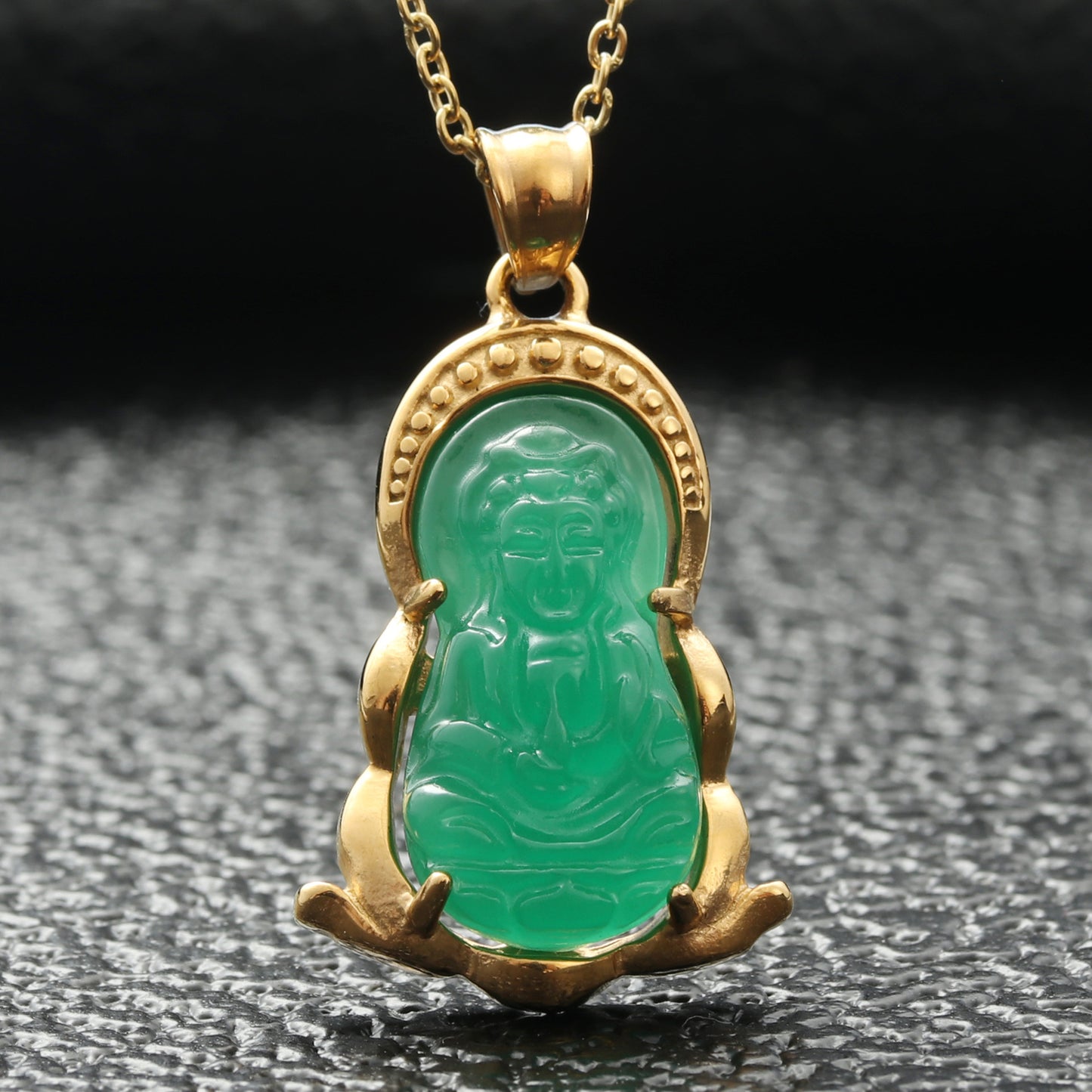 European And American Titanium Steel Guanyin Bodhisattva Pendant For Men