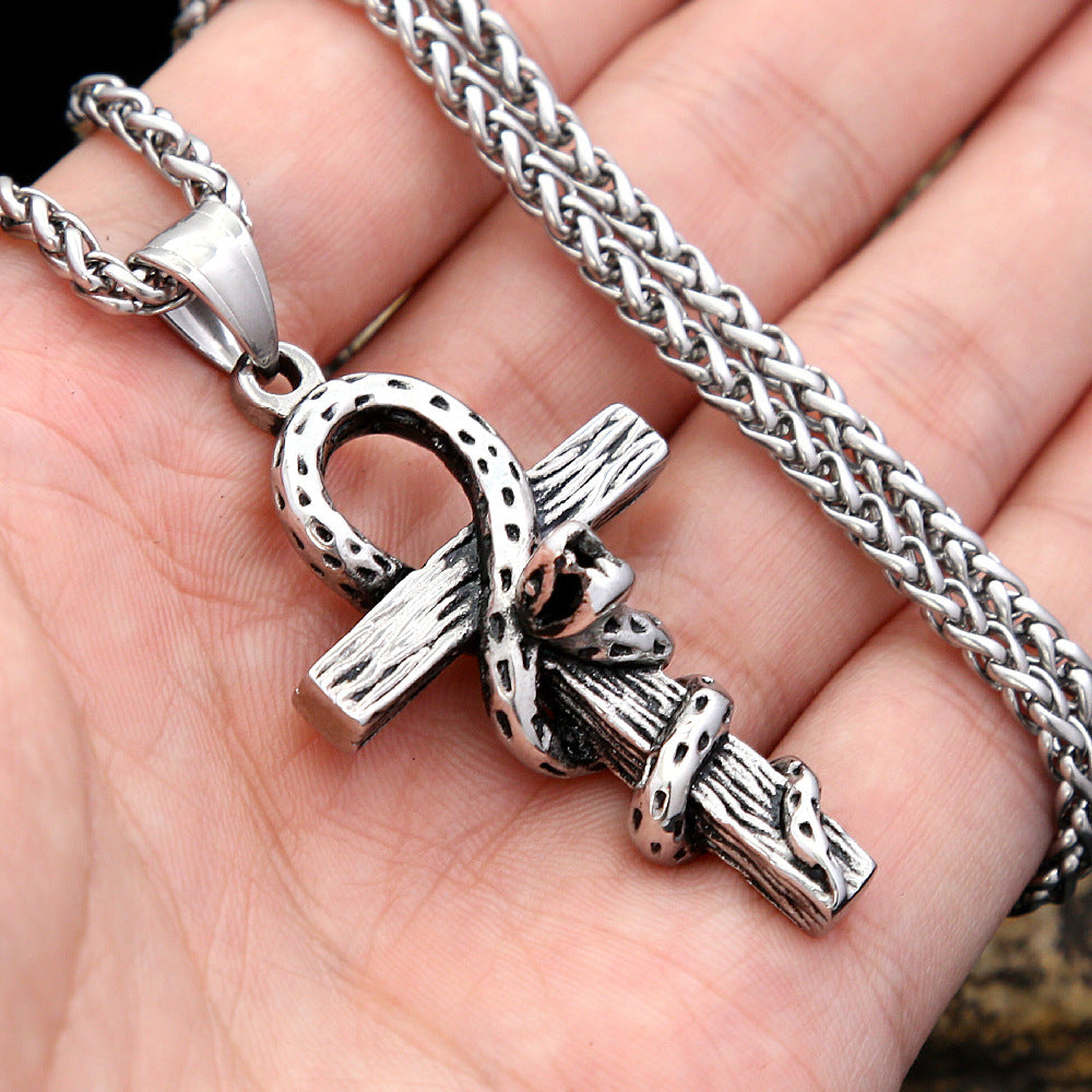 Amazon European And American Retro Snake Totem Pendant Necklace