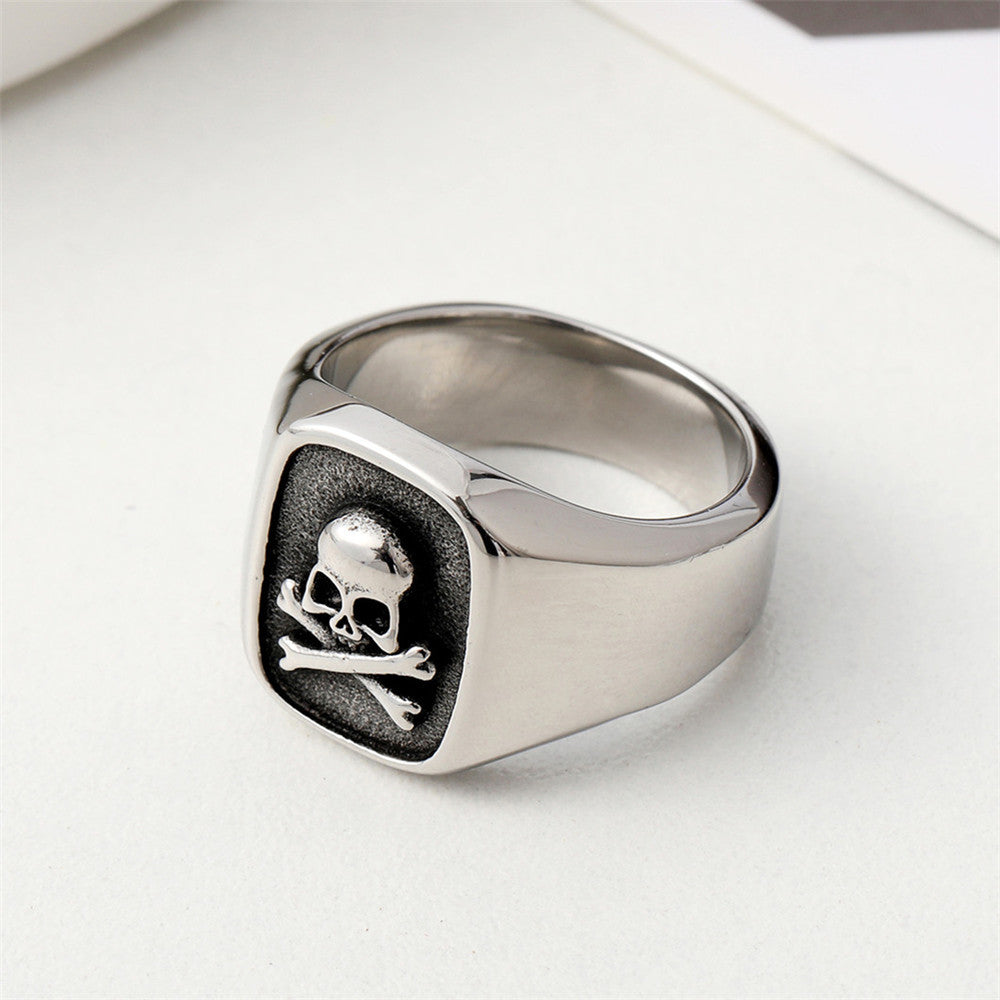 Classic Retro Skull Titanium Steel Ring
