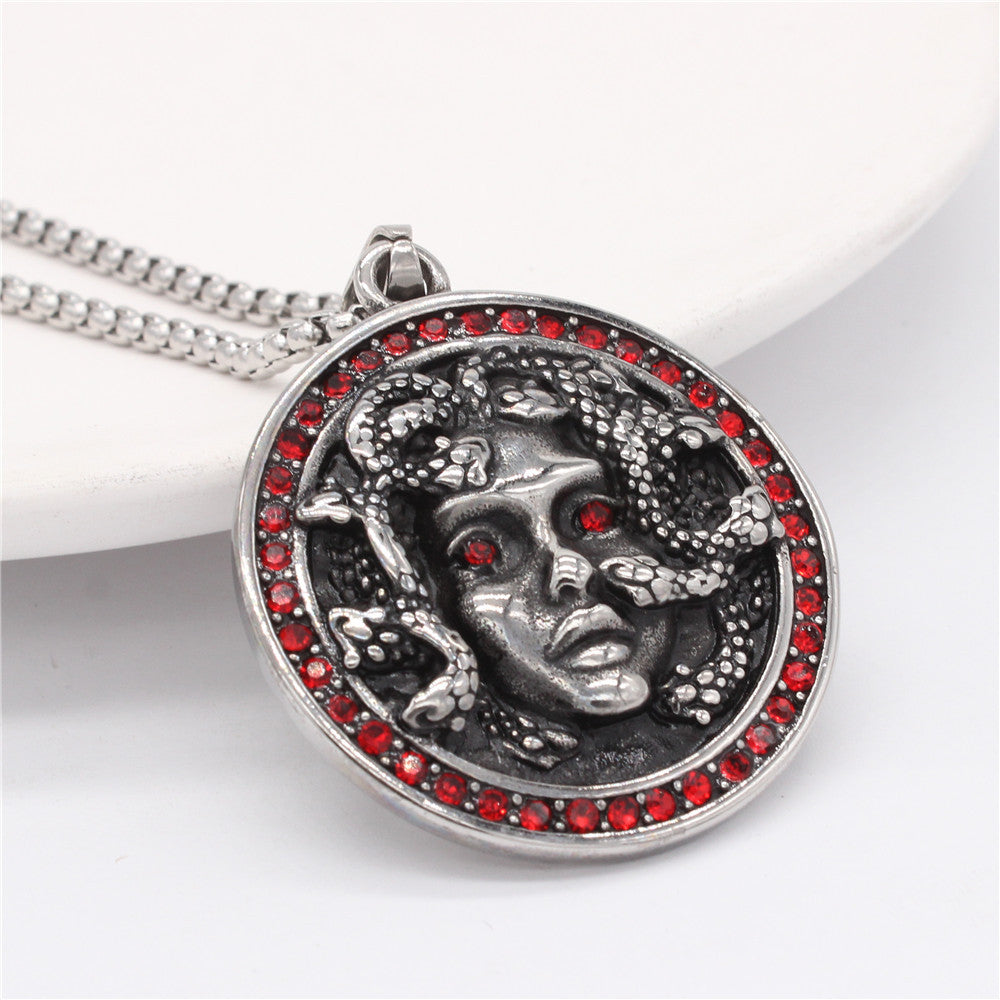 Medusa Pendant For Men And Unisex Titanium Steel Protection Statement Everyday Genie Planderful