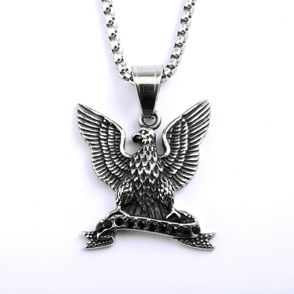 Vintage Stainless Steel Pendant Necklace