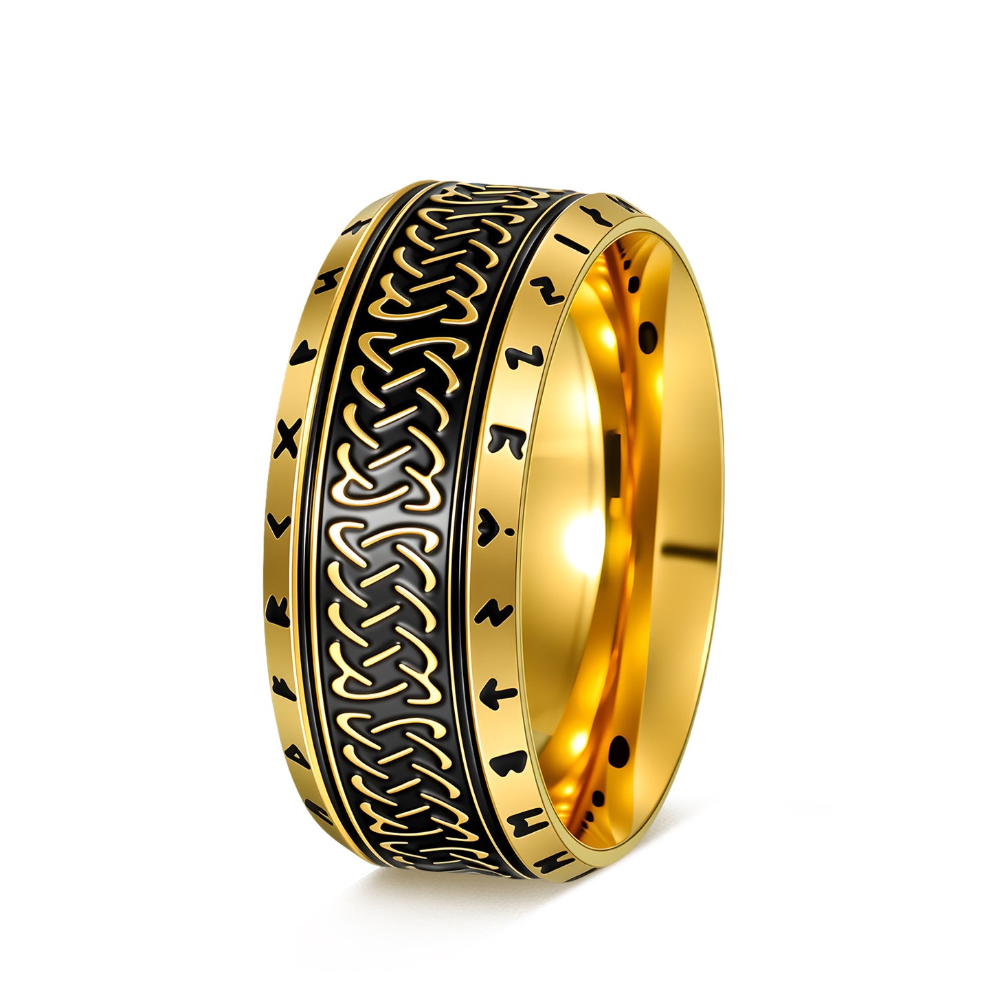 Luhn Rune Titanium Ring by Planderful for Men Viking Protection Jewelry Unisex Fashion Statement