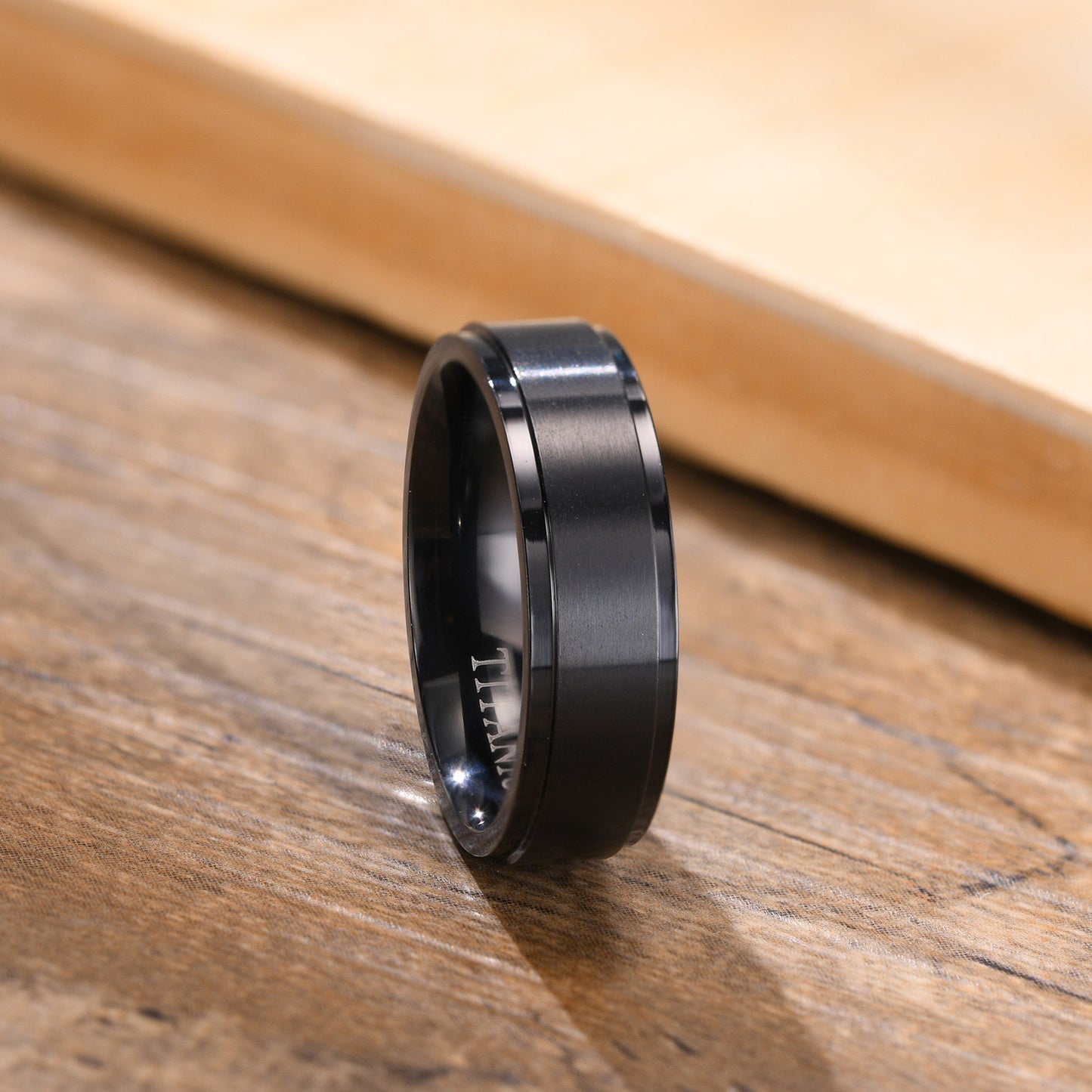 Titanium Material Simple Ring for Black Men Personalized Jewelry