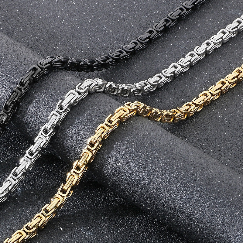 Planderful Men Stainless Steel Double Snakehead Necklace