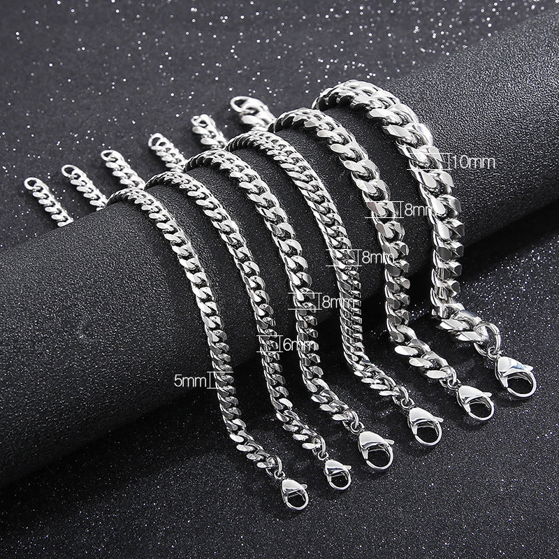 Cool Men's Titanium Steel Does Not Fade Lobster Buckle Bracelet Girls Niche Bracelet A