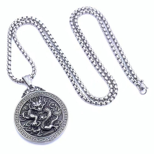 European And American Retro Jewelry Stainless Steel Dragon Pendant