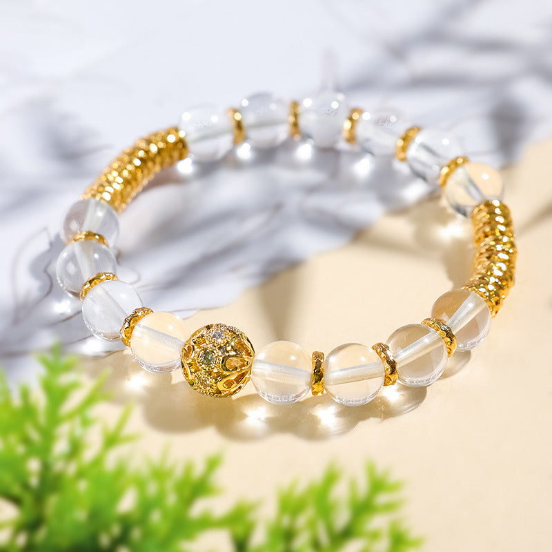 Planderful Fortune's Favor Bracelet – Elegant Natural White Crystal Design
