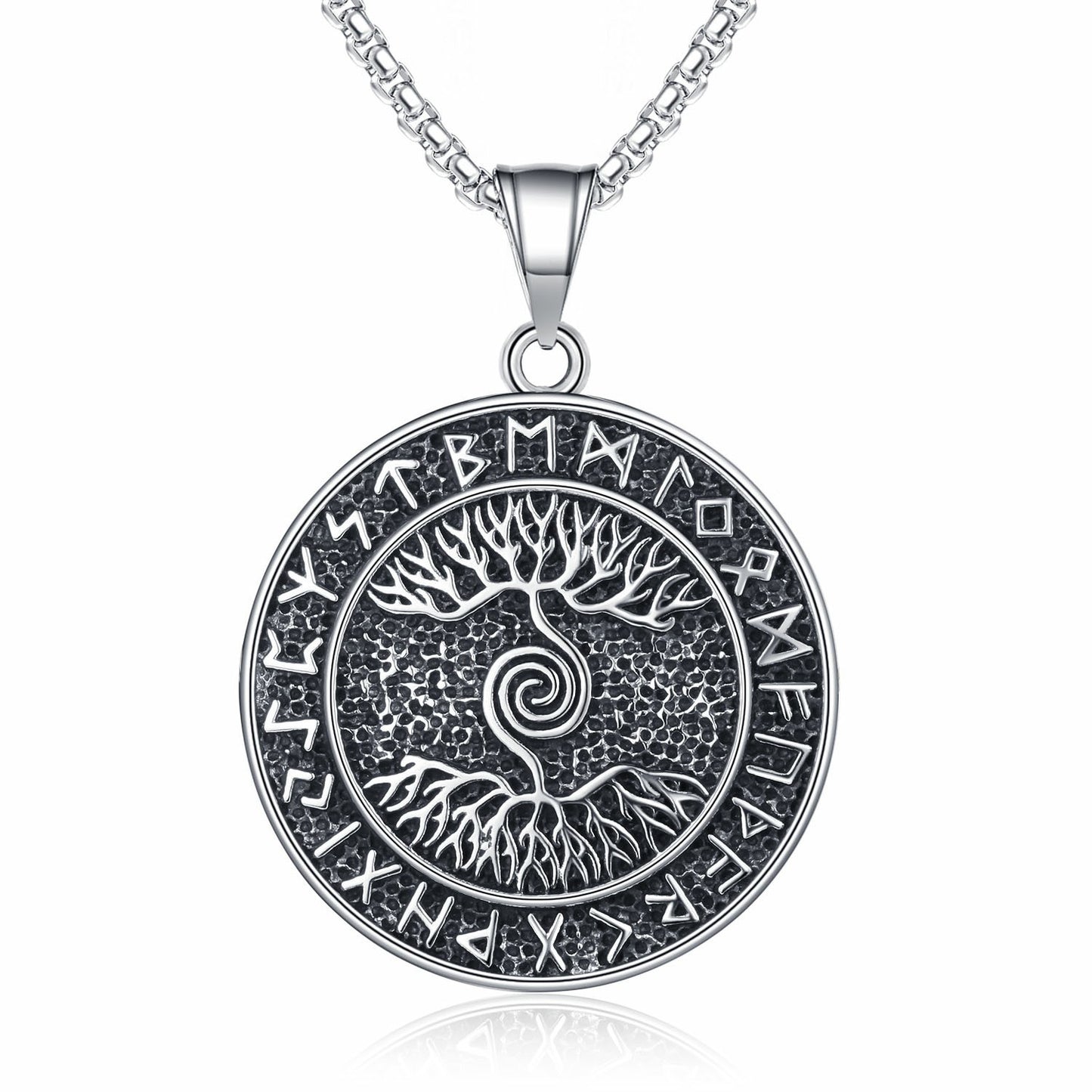 Steel Necklace - Elegant Tree Of Life Pendant