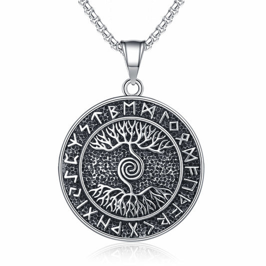 Steel Necklace - Elegant Tree Of Life Pendant