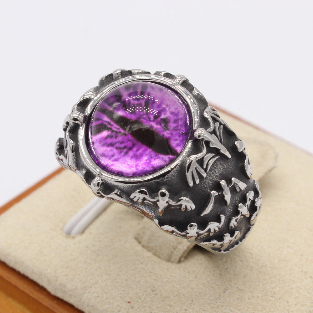 Planderful Devil Eye Bat Titanium Ring For Men Unisex Protection Talisman Everyday Genie Collection