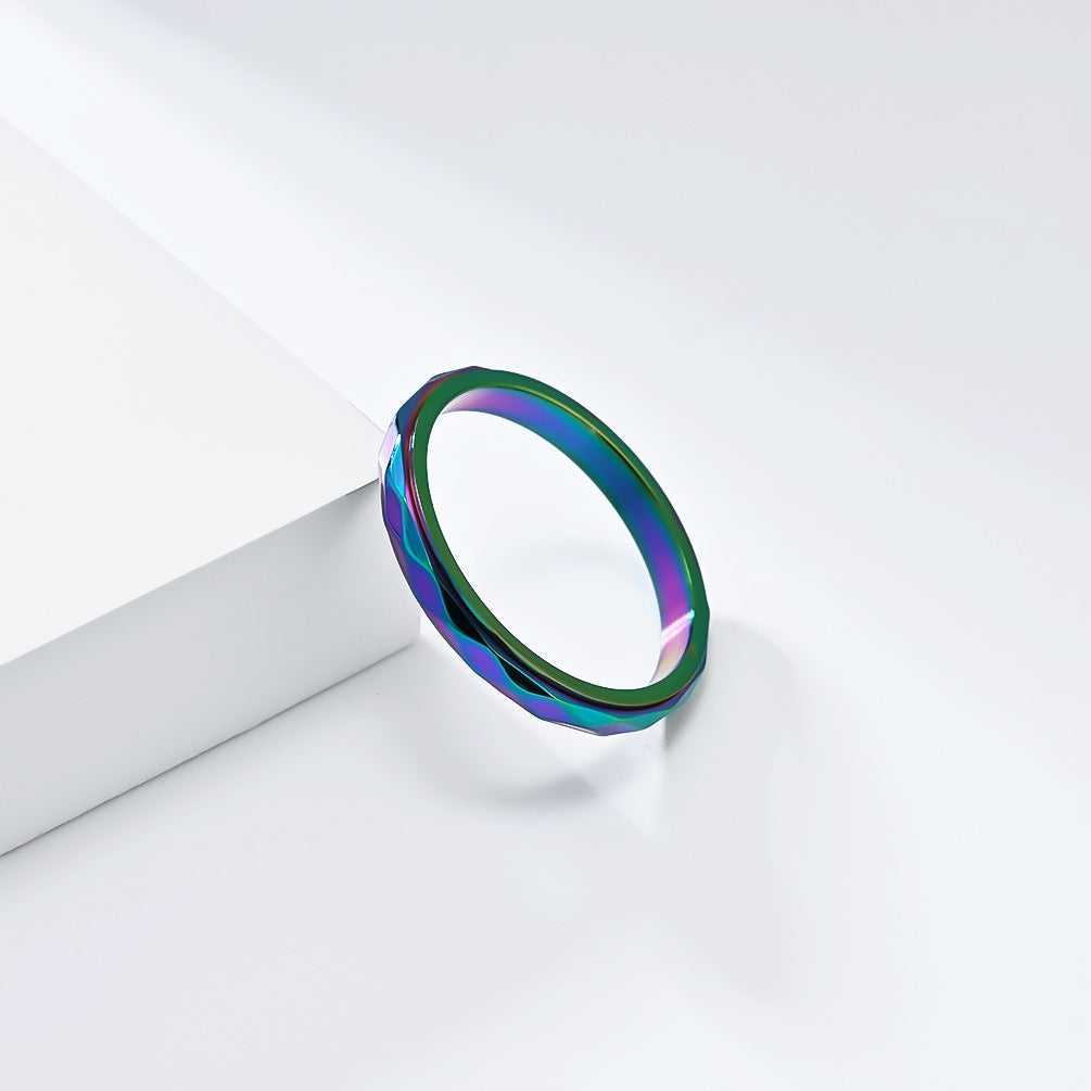 Steel Ring – Minimalist Geometric Rotating Rhombus