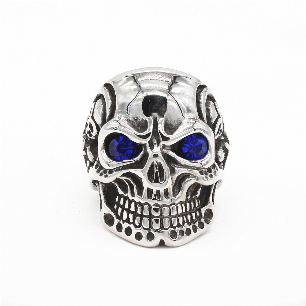 Planderful Skull Ring Titanium Steel Unisex For Men And Women Bold Retro Style With Protective Statement