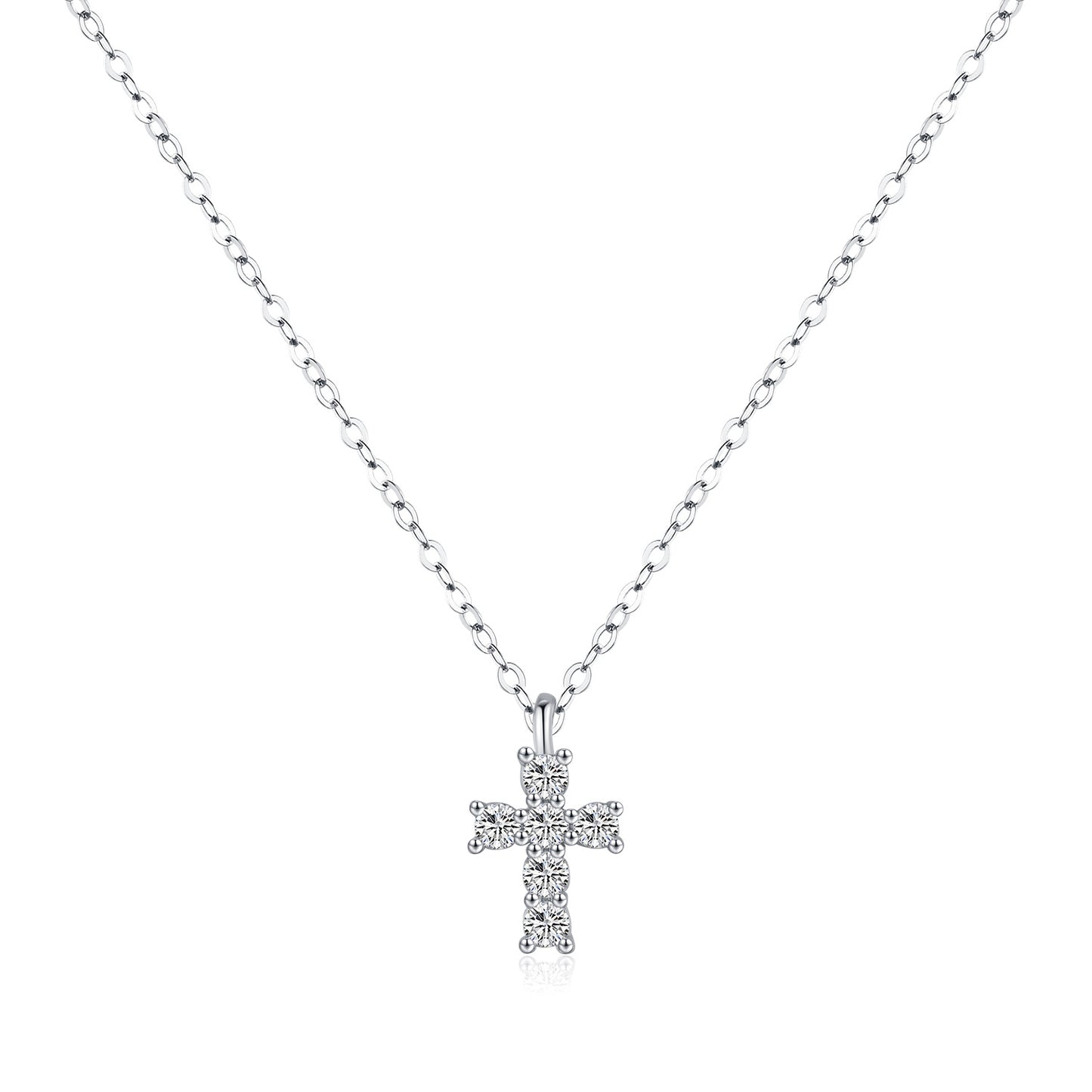 Planderful Moissanite Sparkling Necklace – Elegant Cross Pendant Design