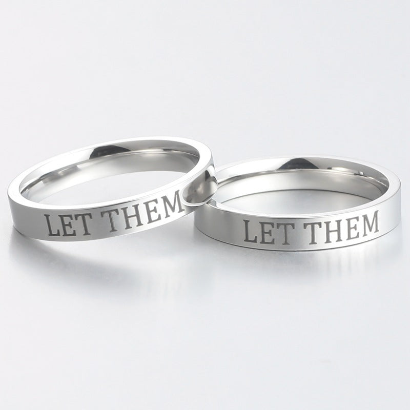 Let Them Inspirational Steel Ring For Women Planderful
