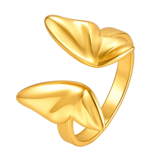 Hot Selling Stainless Steel Butterfly Daily Stacked Vacation Dating Open Ring