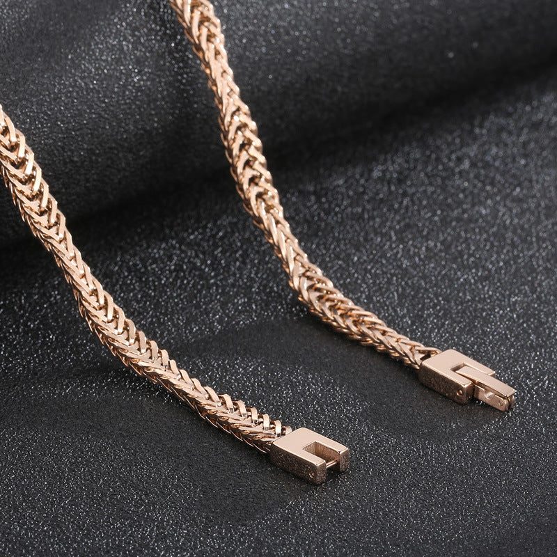 Niche Design Creative Snake Bone Chain, Irregular Wavy Men's Titanium Steel Necklace