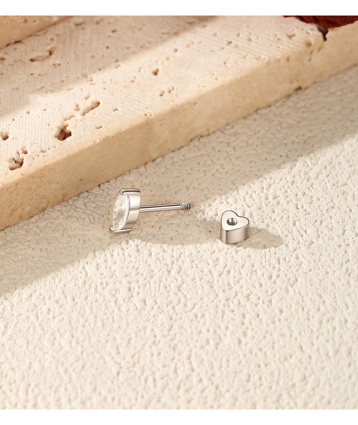 925 Sterling Silver Moissanite Ear Cartilage Stud
