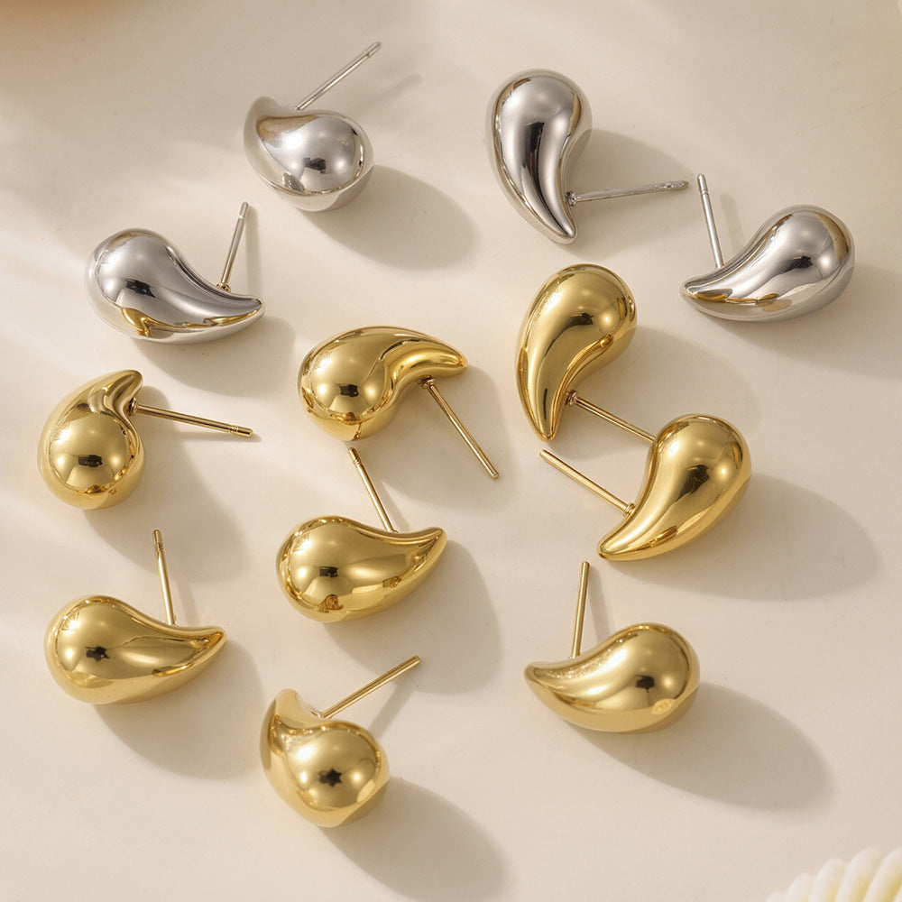 Planderful 18K Gold Water Drop Hollow Earrings For Women