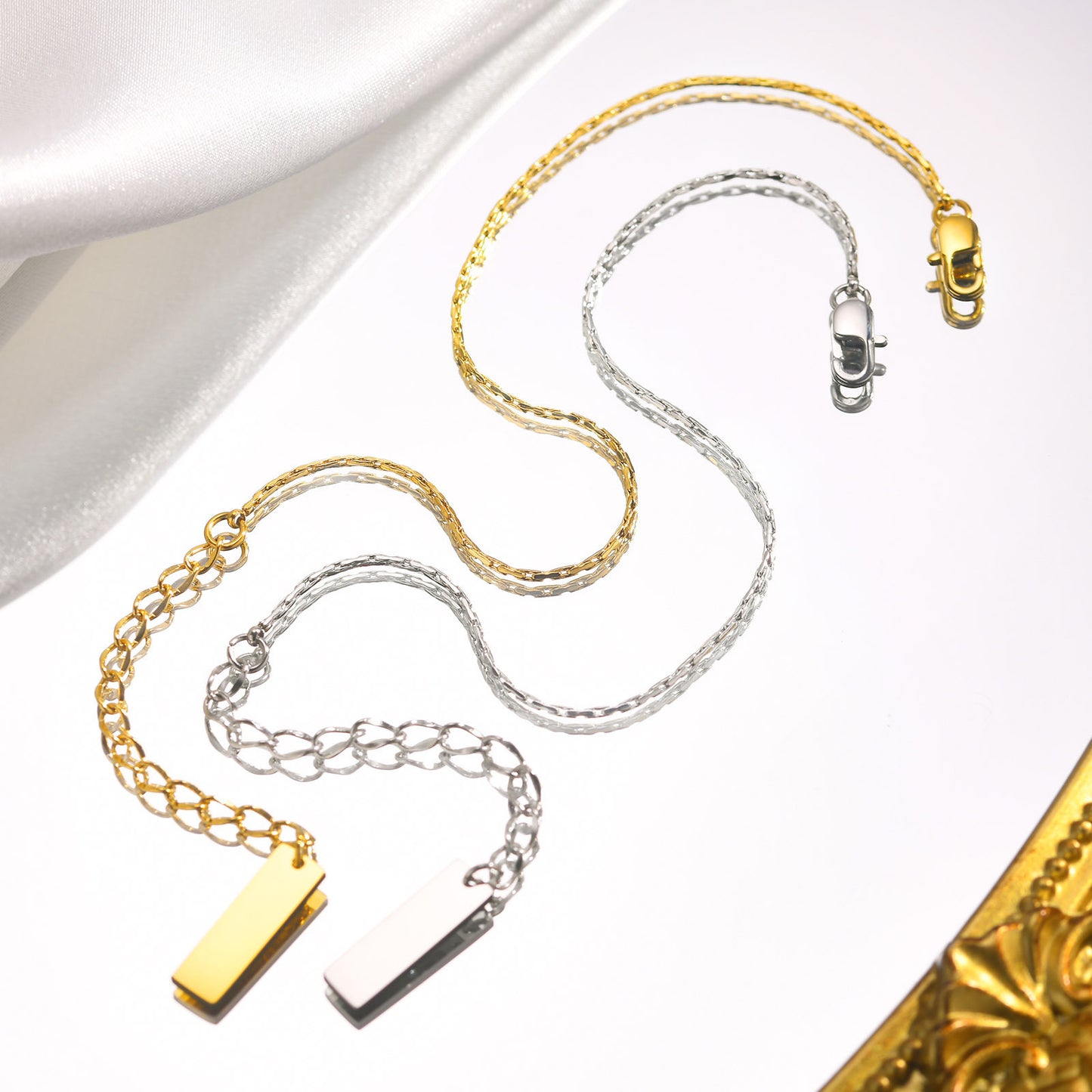 Jewelry Stainless Steel Square Hammer Chain Gold Bracelet