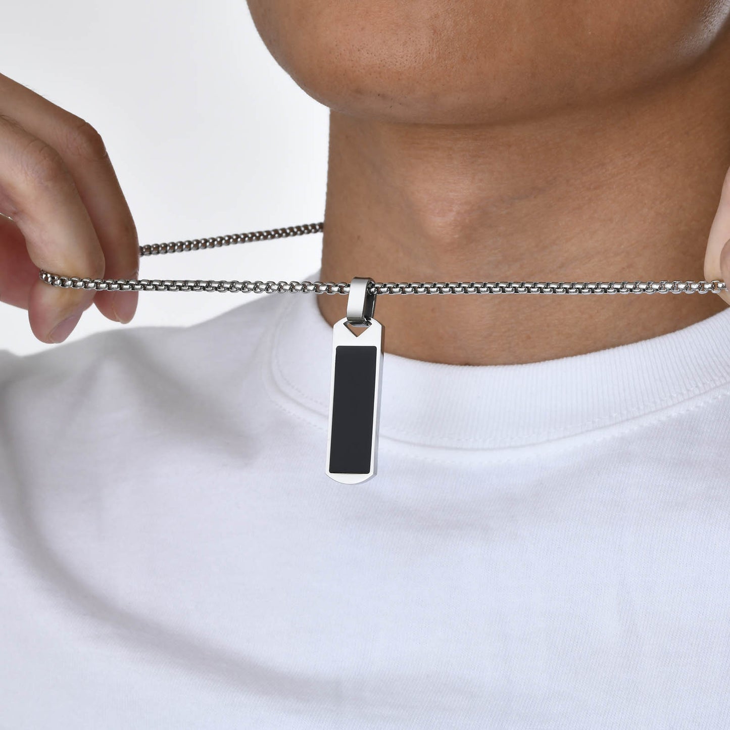 Men's Fashion Stainless Steel Lapis Lazuli Pendant for Men