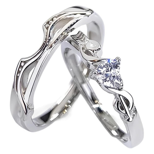 Planderful Sterling Silver Cupid's Arrow Ring For Couples Adjustable Fit Elegant Gift For Girlfriend Or Boyfriend