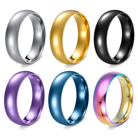 Planderful Stainless Steel Ring Unisex 6mm Minimalist Durable Everyday Wear For Men And Women