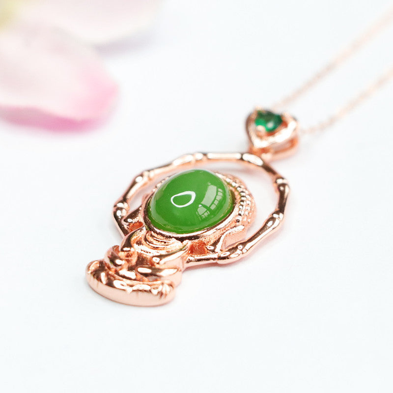 Hetian Jasper Baby Buddha Pendant — No Chain