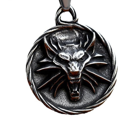 Stylish Retro Wolf Head Pendant in Titanium Steel - Trendy Men's Jewelry Wholesale